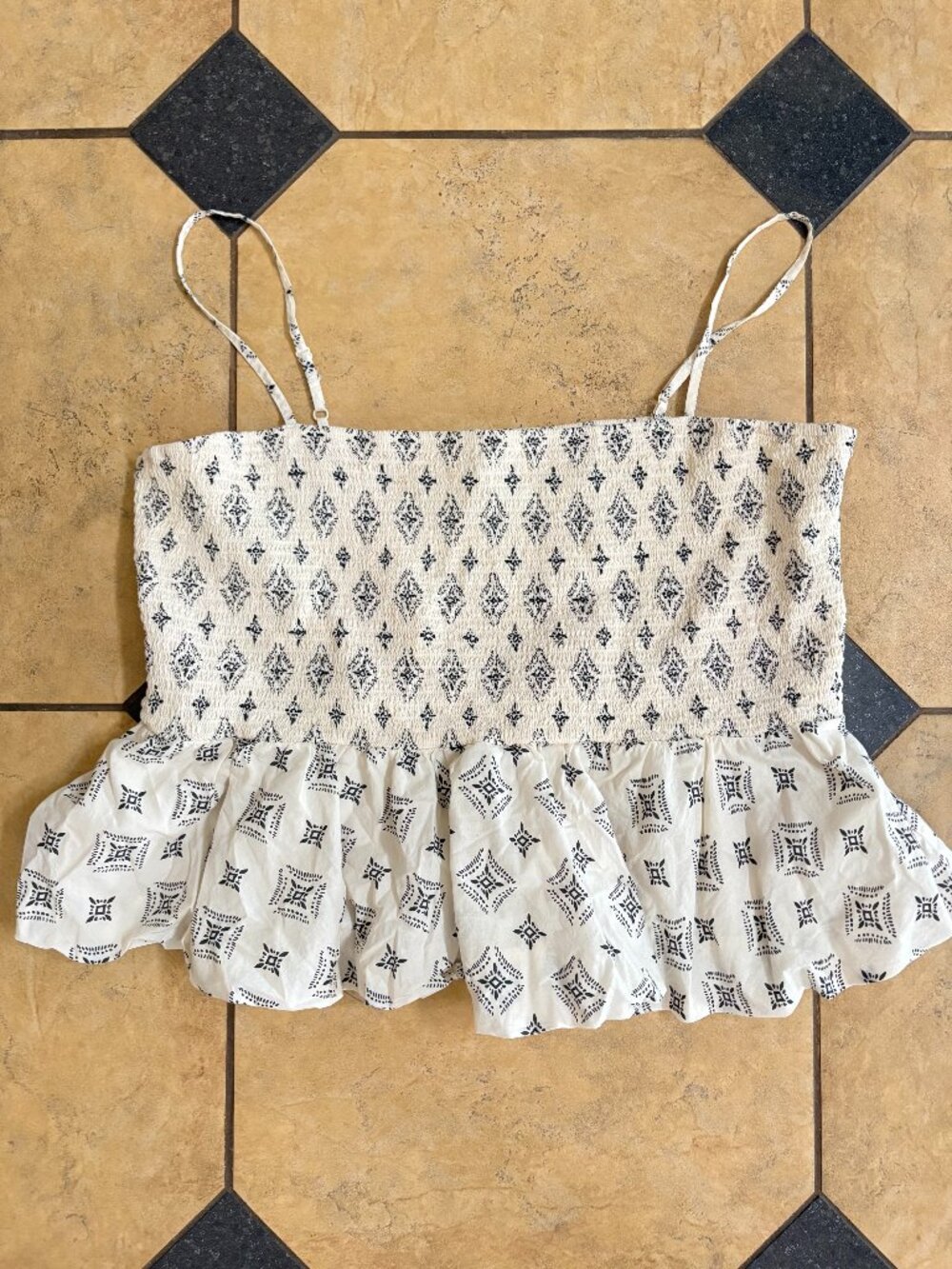 American Eagle Paisley Smocked Tank XXL